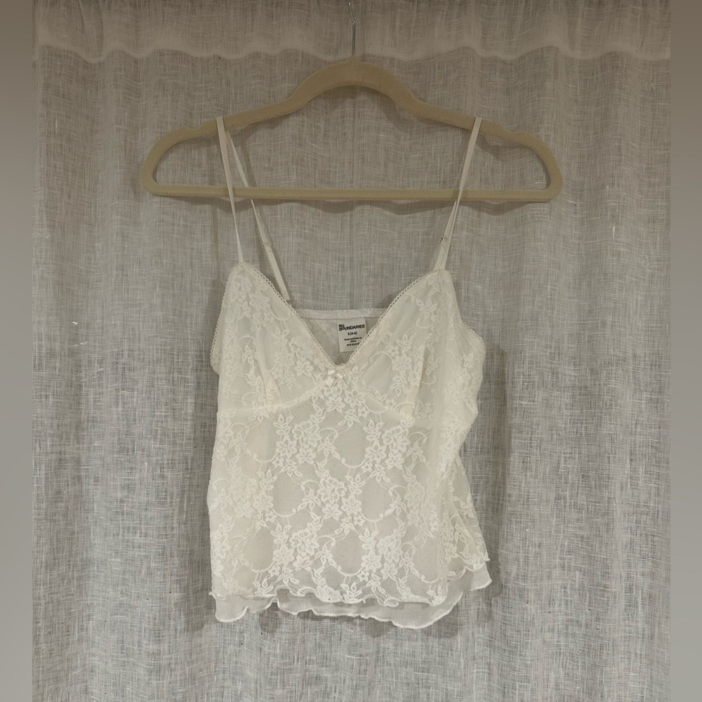 No Boundaries White Lace Tank Top